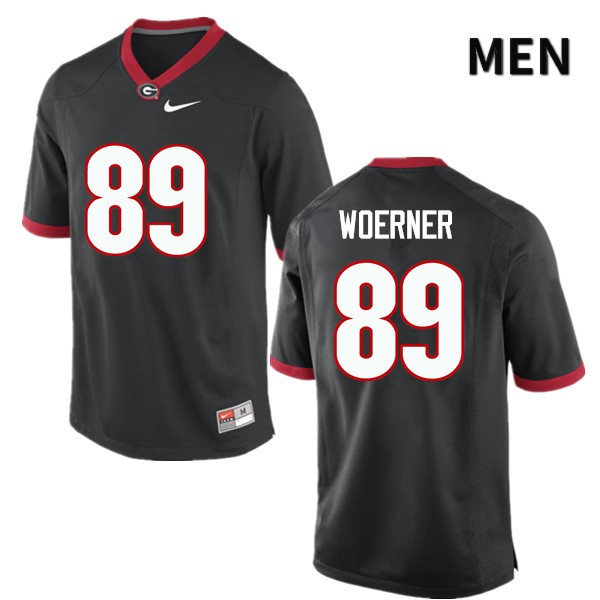 Georgia Bulldogs Men's Charlie Woerner #89 Black Stitched College UGA Football Jersey 23WK015UJ